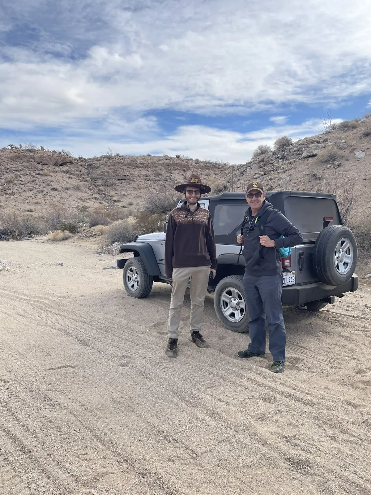 Hiking with Mike and David in the desert in California