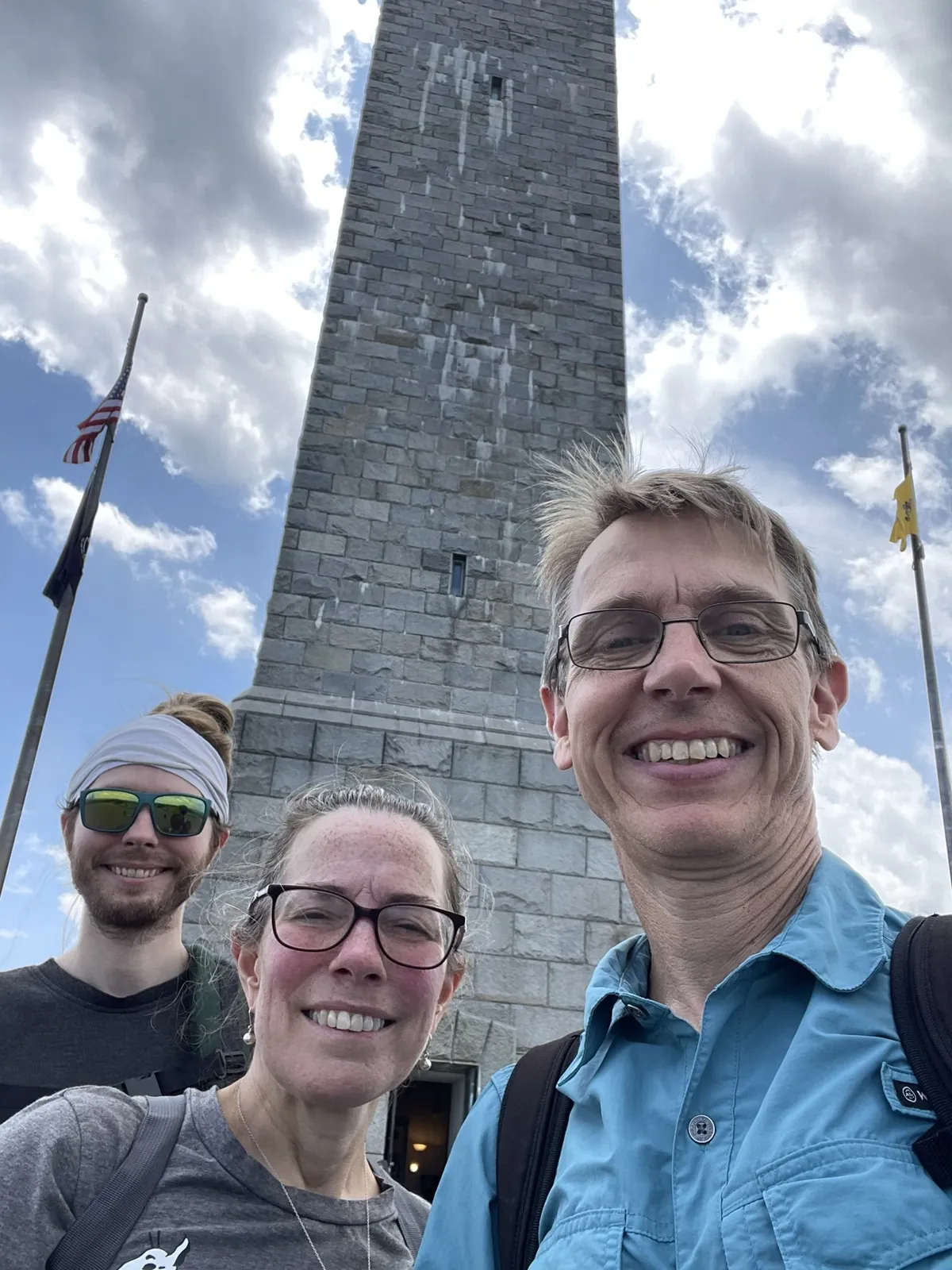 David, Patrice and Dave on the summit of High Point, New Jersey