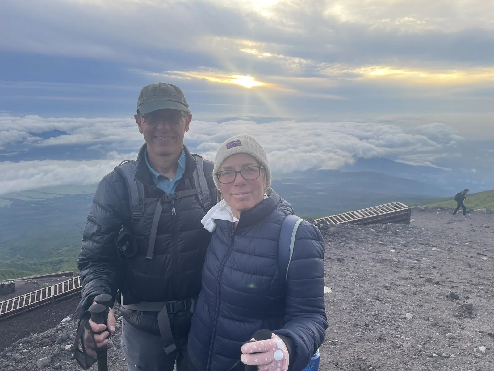 Patrice and Dave on the summit of Mount Fuji